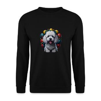 Beau caniche chien Pâques printemps caniche - Sweat-shirt Unisexe - noir - Devant - Alina (178cm) & Michal (187cm)
