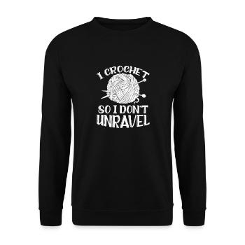 I Crochet So I Dont Unravel - Unisex Pullover - Schwarz - Vorne - Alina (178cm) & Michal (187cm)