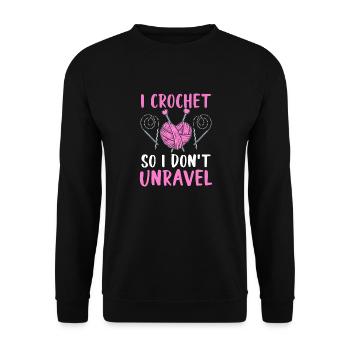 I Crochet So I Dont Unravel - Unisex Pullover - Schwarz - Vorne - Alina (178cm) & Michal (187cm)