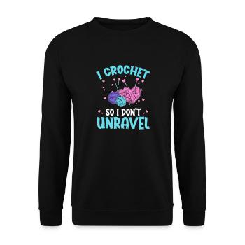 I Crochet So I Dont Unravel - Unisex Pullover - Schwarz - Vorne - Alina (178cm) & Michal (187cm)