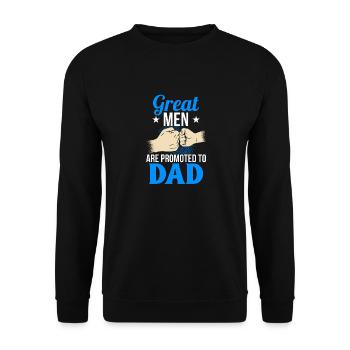 Großartige Männer werden zum Papa befördert Vater - Unisex Pullover - Schwarz - Vorne - Alina (178cm) & Michal (187cm)