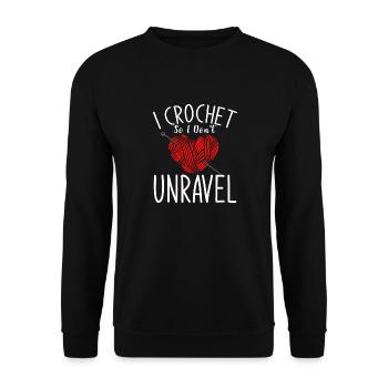I crochet so i don't unravel - Unisex Sweatshirt - black - Front - Alina (178cm) & Michal (187cm)