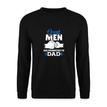 Großartige Männer werden zum Papa befördert Vater - Unisex Pullover - Schwarz - Vorne - Alina (178cm) & Michal (187cm)