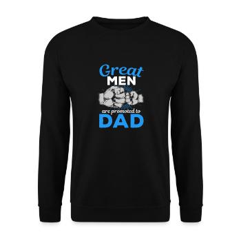 Großartige Männer werden zum Papa befördert Vater - Unisex Pullover - Schwarz - Vorne - Alina (178cm) & Michal (187cm)
