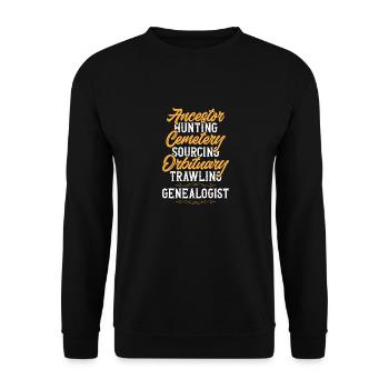 Généalogie Généalogie Généalogiste - Sweat-shirt Unisexe - noir - Devant - Alina (178cm) & Michal (187cm)