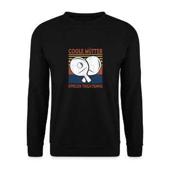 Coole Mütter spielen Tischtennis - Unisex Pullover - Schwarz - Vorne - Alina (178cm) & Michal (187cm)