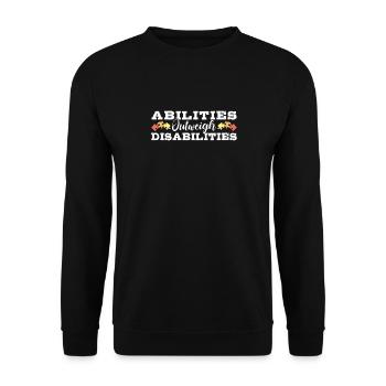 Autism awareness - abilities predominate - Unisex Sweatshirt - black - Front - Alina (178cm) & Michal (187cm)