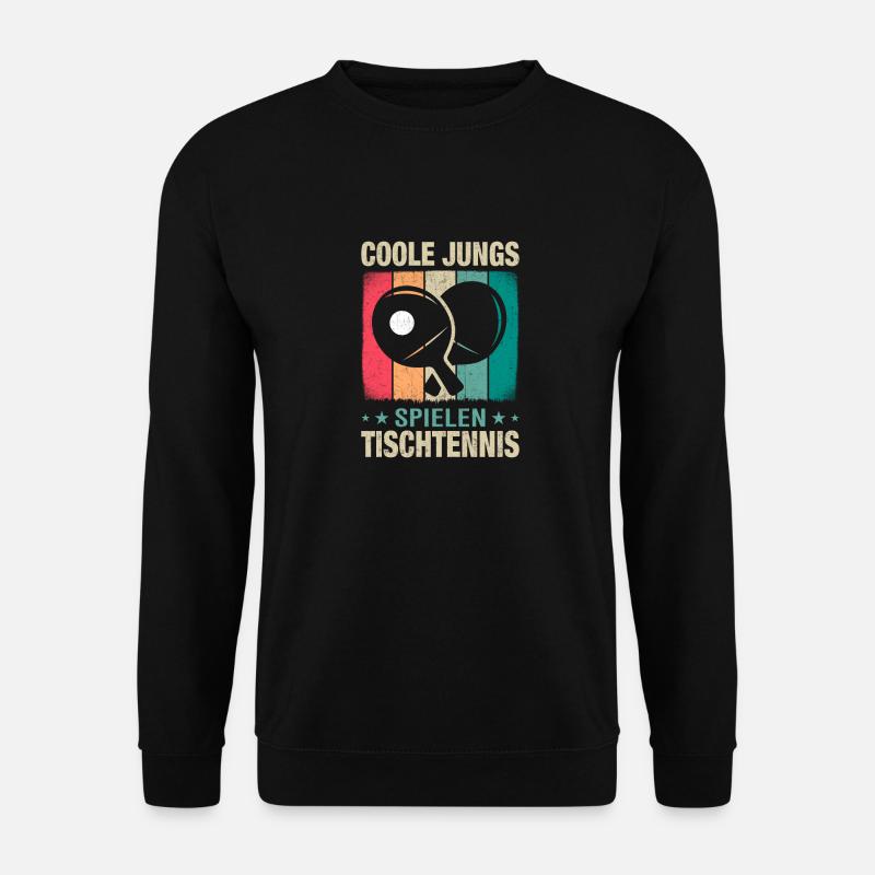 Coole Jungs spielen Tischtennis - Unisex Pullover - Schwarz