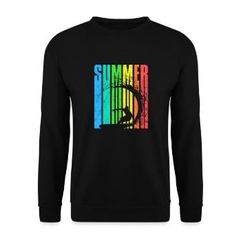 Surfin Summer 2023 colourful surfer - Unisex Sweatshirt - black - Front - Alina (178cm) & Michal (187cm)