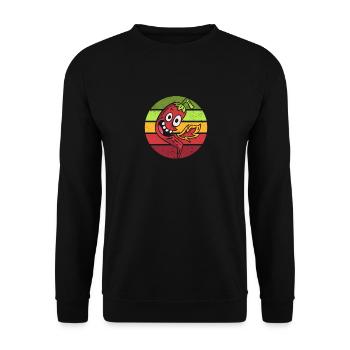 Funny Extra Sharp Hot Chili Barbecue Peppers Grill - Unisex Pullover - Schwarz - Vorne - Alina (178cm) & Michal (187cm)