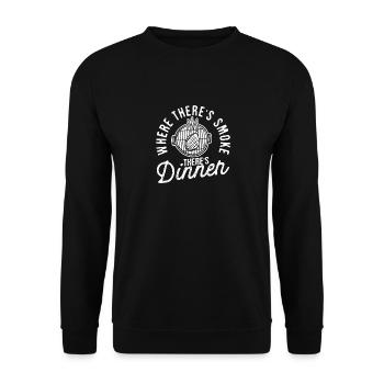 Wo es Rauch gibt, gibt es auch Abendessen BBQ - Unisex Pullover - Schwarz - Vorne - Alina (178cm) & Michal (187cm)