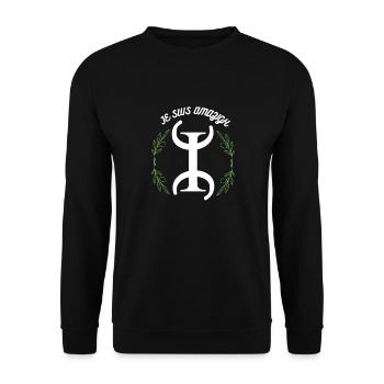 T-shirt premium Homme ⵣ graffiti garçon - Sweat-shirt Unisexe - noir - Devant - Alina (178cm) & Michal (187cm)
