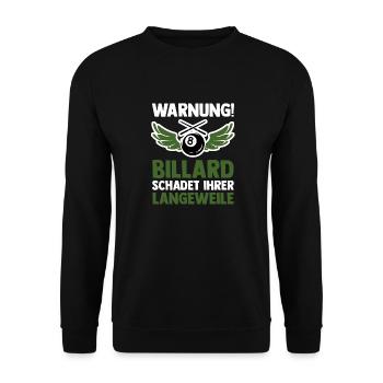 Snooker Billardtisch Billiard Billard - Unisex Pullover - Schwarz - Vorne - Alina (178cm) & Michal (187cm)