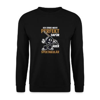 Snooker Billardtisch Billiard Billard - Unisex Pullover - Schwarz - Vorne - Alina (178cm) & Michal (187cm)