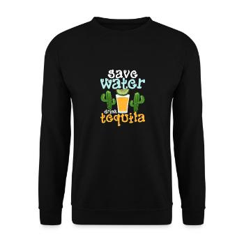 Save Water Drink Tequila Cinco De Mayo Party - Unisex Pullover - Schwarz - Vorne - Alina (178cm) & Michal (187cm)