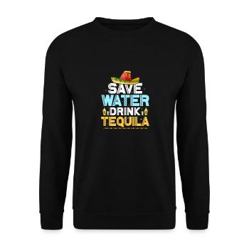 Save Water Drink Tequila Party Cinco De Mayo - Unisex Sweatshirt - black - Front - Alina (178cm) & Michal (187cm)