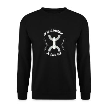 T-shirt premium Homme ⵣ graffiti garçon - Sweat-shirt Unisexe - noir - Devant - Alina (178cm) & Michal (187cm)