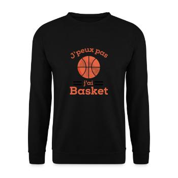 J'peux pas j'ai Basket-cadeau drôle - Sweat-shirt Unisexe - noir - Devant - Alina (178cm) & Michal (187cm)