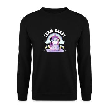 Team Braut Team Bride Junggesellinnenabschied JGA - Unisex Pullover - Schwarz - Vorne - Alina (178cm) & Michal (187cm)