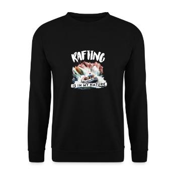 Fluss Rafting - Unisex Pullover - Schwarz - Vorne - Alina (178cm) & Michal (187cm)