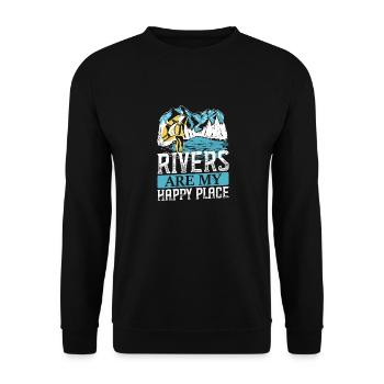 Fluss Rafting - Unisex Pullover - Schwarz - Vorne - Alina (178cm) & Michal (187cm)