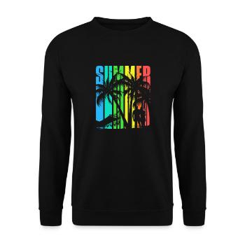 SUMMER Theme colourful Beach - Unisex Pullover - Schwarz - Vorne - Alina (178cm) & Michal (187cm)