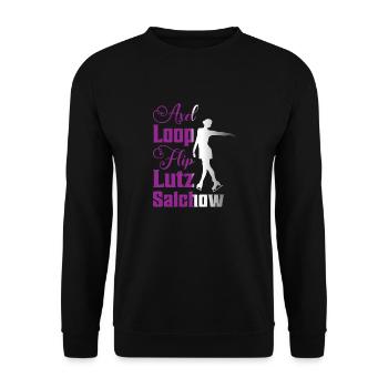 Axel Loop Flip Lutz Salchow Ice Skating Figure - Unisex Sweatshirt - black - Front - Alina (178cm) & Michal (187cm)