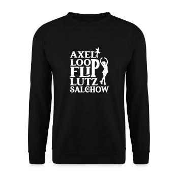 Axel Loop Flip Lutz Salchow Figure Ice Skating - Unisex Sweatshirt - black - Front - Alina (178cm) & Michal (187cm)