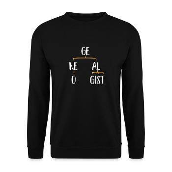Genealogie Ahnenforschung Ahnenforscher - Unisex Pullover - Schwarz - Vorne - Alina (178cm) & Michal (187cm)