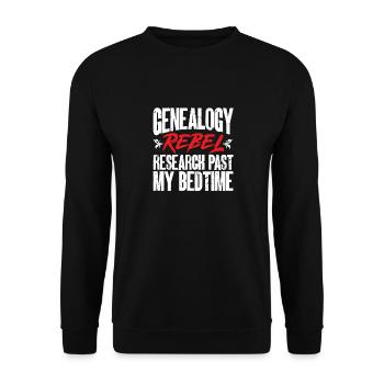Genealogy Genealogy Genealogist - Unisex Sweatshirt - black - Front - Alina (178cm) & Michal (187cm)