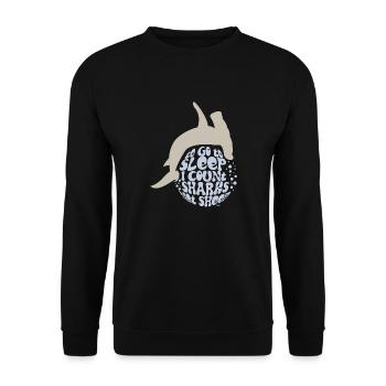 Taucher Spruch für Hai-Fanatiker - Unisex Pullover - Schwarz - Vorne - Alina (178cm) & Michal (187cm)