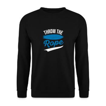 Throw the Rope Wake Surf Bootfahren Funny Wakesurf - Unisex Pullover - Schwarz - Vorne - Alina (178cm) & Michal (187cm)