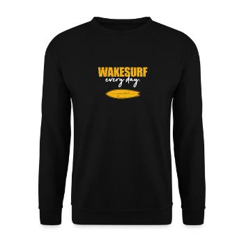 Wake Surf Every Day Ski Boat Owner Drive Water - Unisex Pullover - Schwarz - Vorne - Alina (178cm) & Michal (187cm)