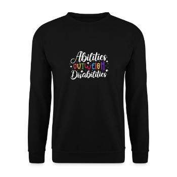 Autism awareness - abilities predominate - Unisex Sweatshirt - black - Front - Alina (178cm) & Michal (187cm)