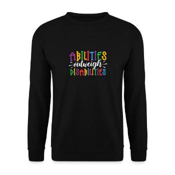 Autism awareness - abilities predominate - Unisex Sweatshirt - black - Front - Alina (178cm) & Michal (187cm)