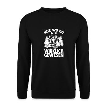 Bergsteiger Wald Bergwandern Wanderer Wandern - Unisex Pullover - Schwarz - Vorne - Alina (178cm) & Michal (187cm)
