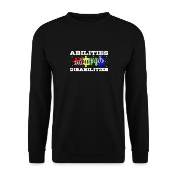 Autism awareness - abilities predominate - Unisex Sweatshirt - black - Front - Alina (178cm) & Michal (187cm)