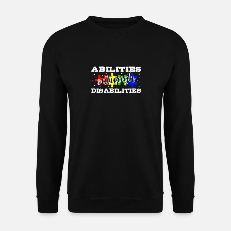 Autism awareness - abilities predominate - Unisex Sweatshirt - black