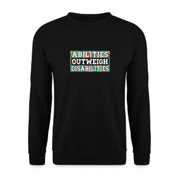 Autism awareness - abilities predominate - Unisex Sweatshirt - black - Front - Alina (178cm) & Michal (187cm)
