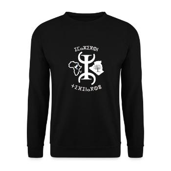 kabyle amazigh T-shirt premium - Sweat-shirt Unisexe - noir - Devant - Alina (178cm) & Michal (187cm)