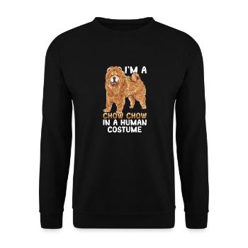 Chow Chow Hund - Unisex Pullover - Schwarz - Vorne - Alina (178cm) & Michal (187cm)
