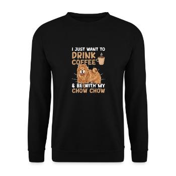 Chow Chow Chien - Sweat-shirt Unisexe - noir - Devant - Alina (178cm) & Michal (187cm)