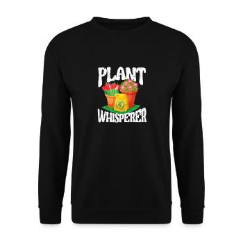 Plant Whisperer Plant Lovers Funny - Unisex Sweatshirt - black - Front - Alina (178cm) & Michal (187cm)