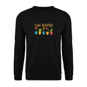 Pflanzenflüsterer Pflanzenliebhaber Lustiger - Unisex Pullover - Schwarz - Vorne - Alina (178cm) & Michal (187cm)