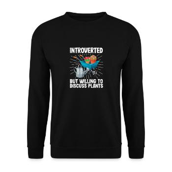 Introvertiert, aber diskussionsfreudig Pflanzen - Unisex Pullover - Schwarz - Vorne - Alina (178cm) & Michal (187cm)