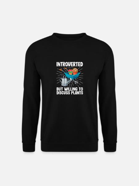 Introvertiert, aber diskussionsfreudig Pflanzen - Unisex Pullover - Schwarz