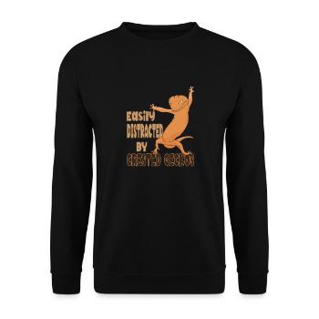 Ablenkt von Haubengeckos, süßen Reptilienechsen - Unisex Pullover - Schwarz - Vorne - Alina (178cm) & Michal (187cm)
