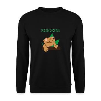 Geckolicious Funny Saying Cute Lizard Crested - Unisex Sweatshirt - black - Front - Alina (178cm) & Michal (187cm)