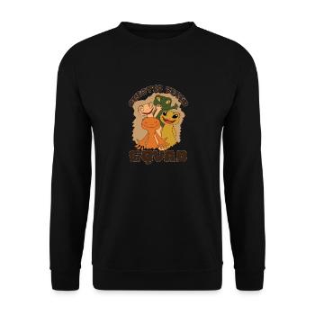 Süßes Zitat von Crested Gecko Squad, Echsenreptil - Unisex Pullover - Schwarz - Vorne - Alina (178cm) & Michal (187cm)