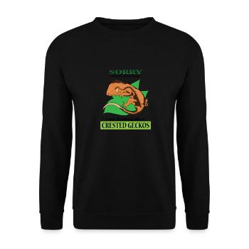 Thinking About Crested Geckos Funny Reptile - Unisex Sweatshirt - black - Front - Alina (178cm) & Michal (187cm)